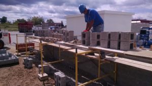 Wall under construction for CNG filling station for Speedway of South Bend, IN