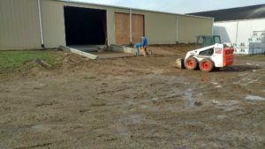 Truck dock door ramp (during construction)