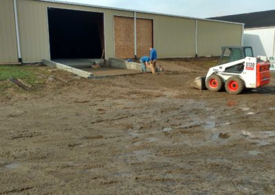 Truck dock door ramp (during construction)