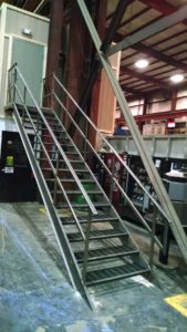 Steel stair installation for Steel Warehouse, South Bend, IN