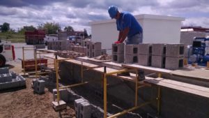 Wall under construction for CNG filling station for Speedway of South Bend, IN