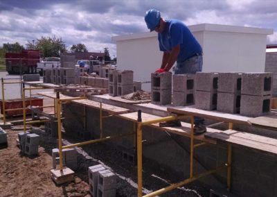 Wall under construction for CNG filling station for Speedway of South Bend, IN