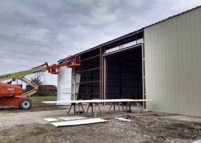 Steel building overhead door frame addition Bremen, IN