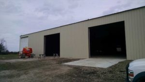 Steel Building overhead door frame addition Bremen, IN