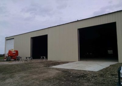 Steel Building overhead door frame addition Bremen, IN