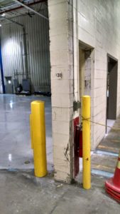 Concrete block wall repair (before)