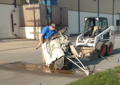 Concrete Sawing, street cut for sanitary sewer tap, Bremen, IN