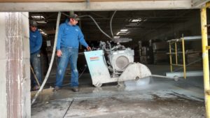 Concrete Slab Sawing for a truck dock leveler