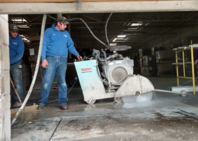 Concrete Slab Sawing for a truck dock leveler