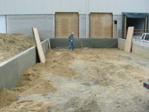 Truck dock ramp and doors during construction, Cleveland Center, South Bend, IN